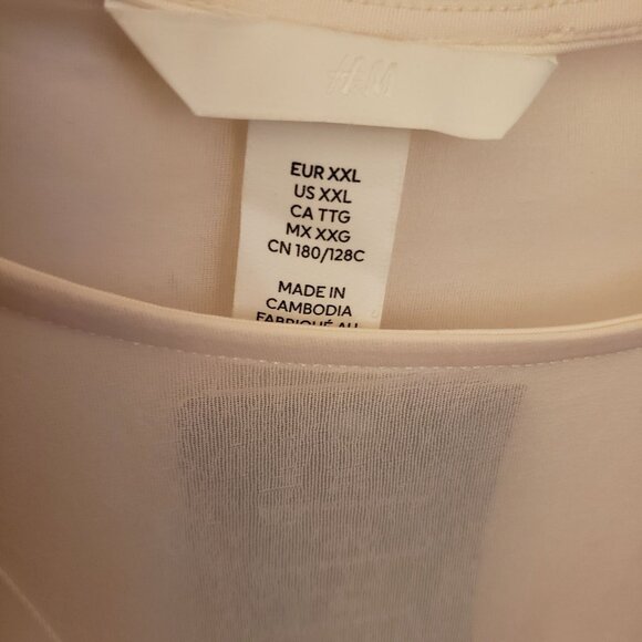 H&M Mesh Insert Cream Long Sleeve Bodysuit Size XL NWT - Picture 8 of 8